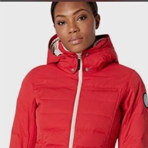 Nicole Miller Red Puffer Jacket with Hood